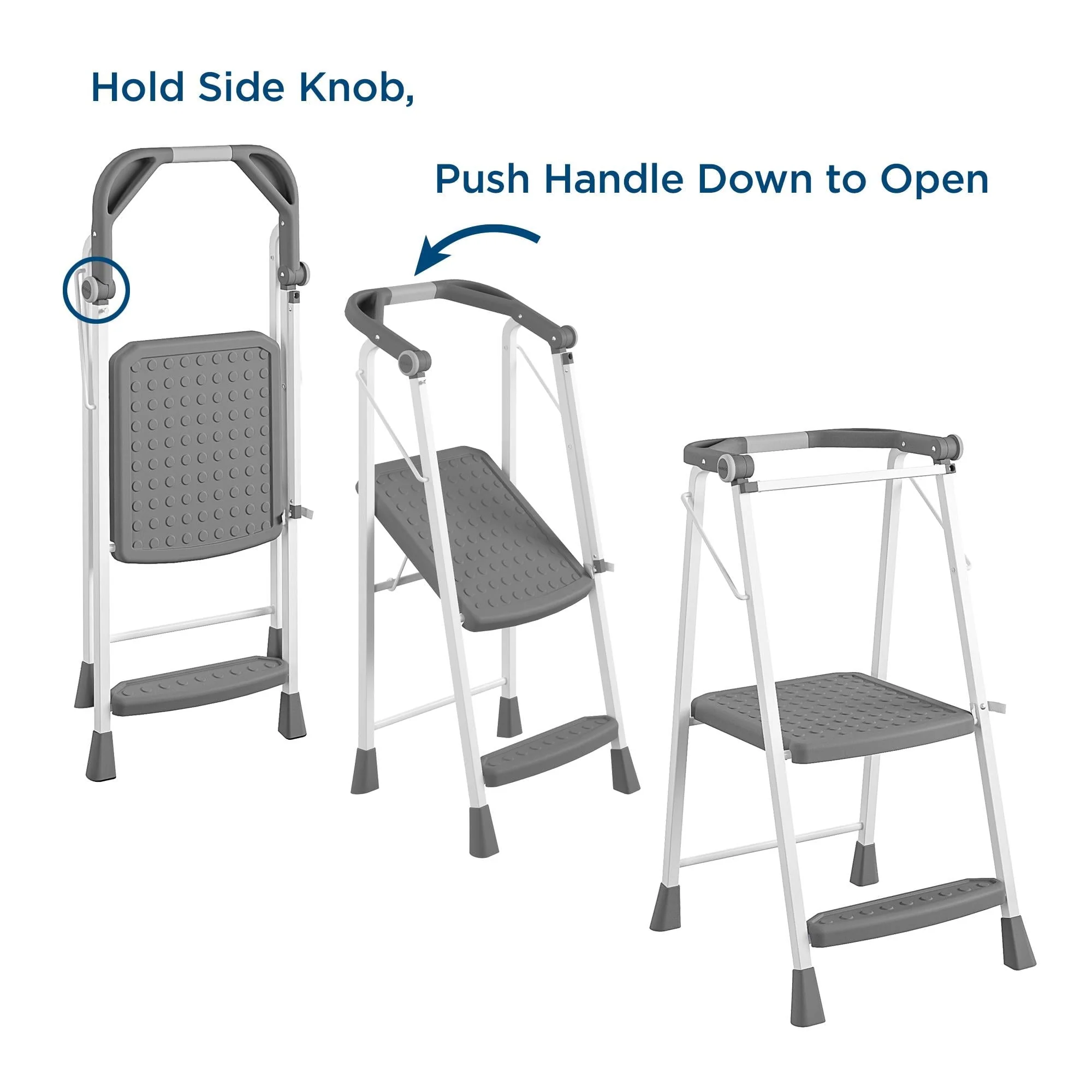 COSCO 2 - Step Kitchen Steppera? Adult Folding Step Stool, Kids Folding Helper (Steel/Resin)