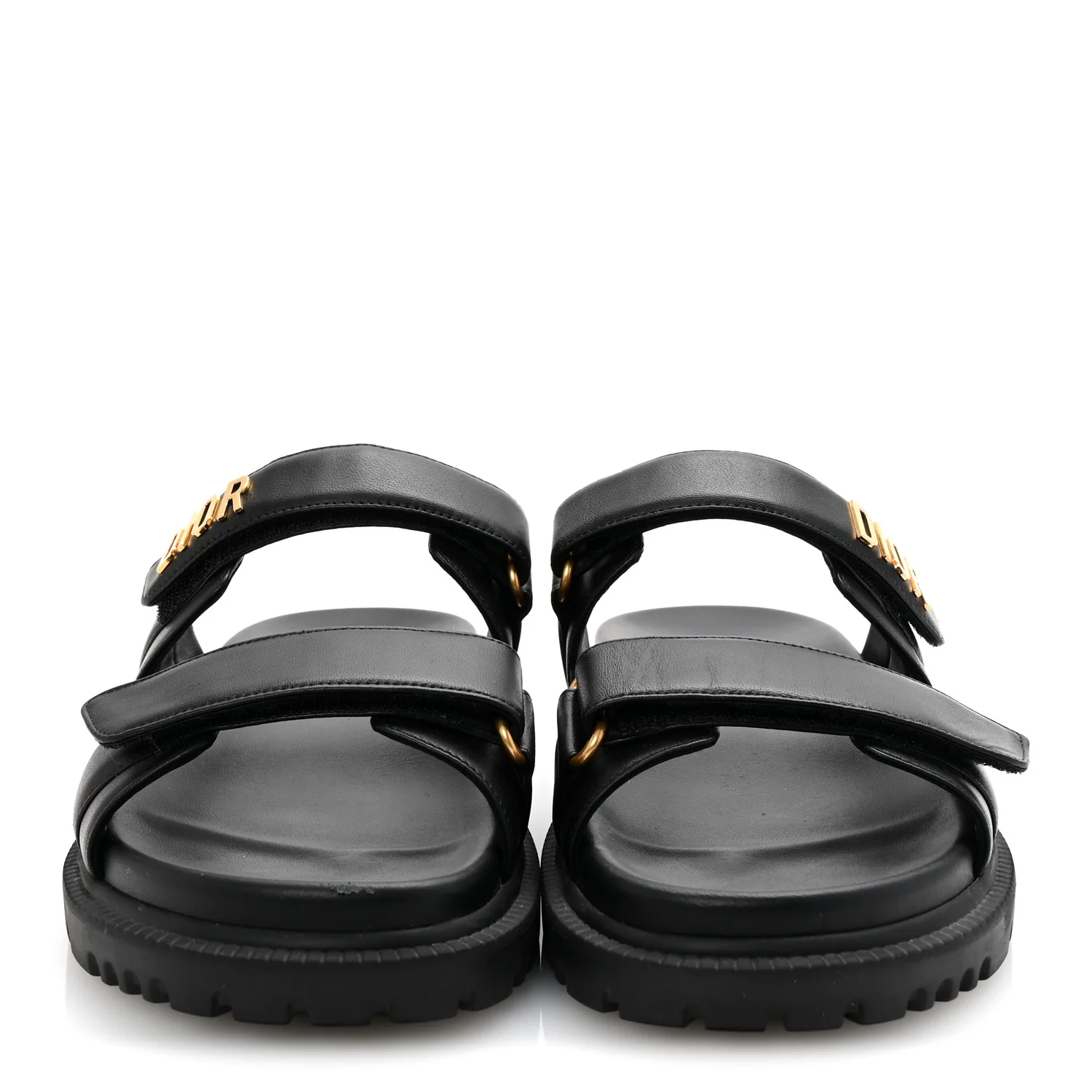 Lambskin Dioract 10mm Slide Sandals 39.5 Black