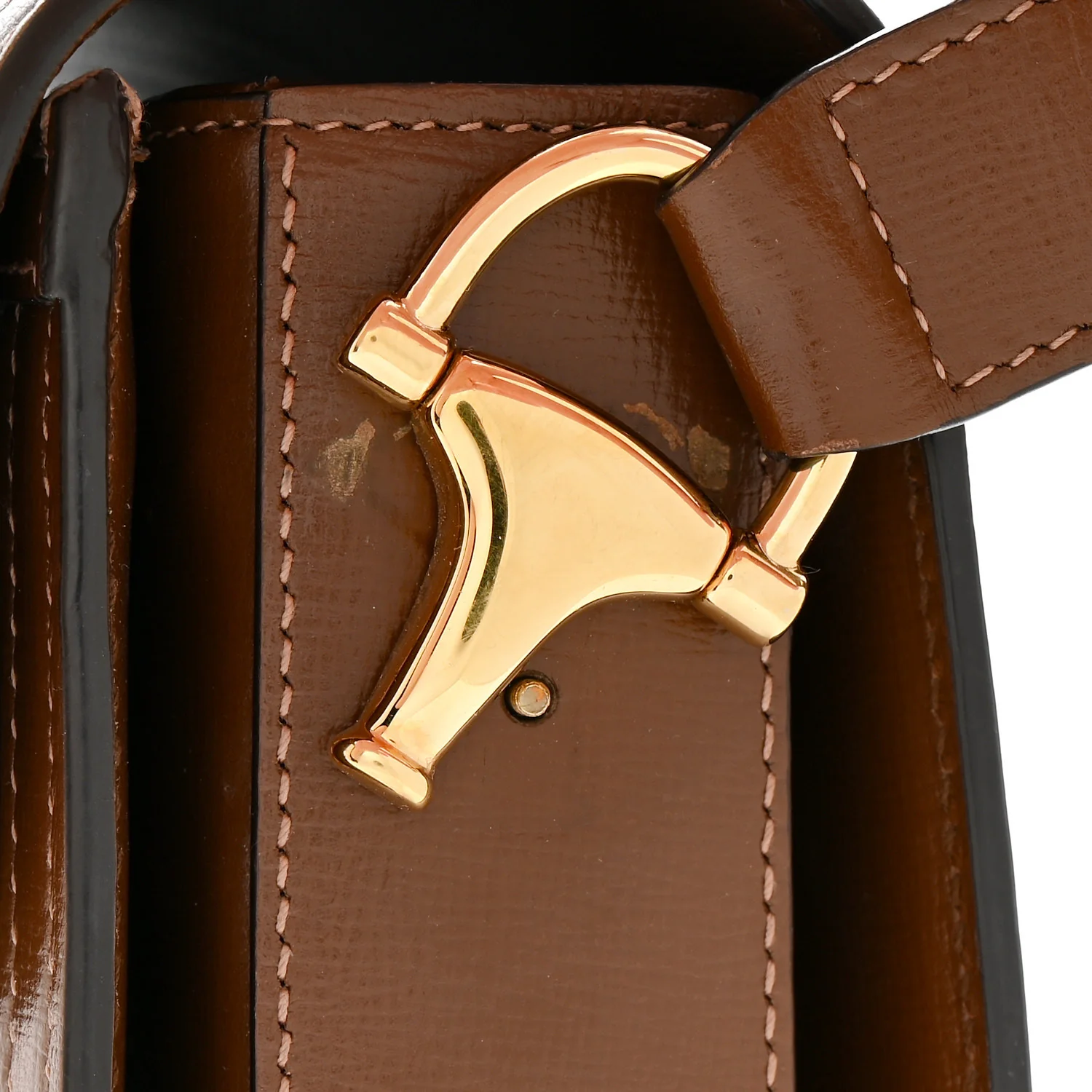 GG Supreme Monogram Azalea Calfskin Horsebit 1955 Shoulder Bag Beige Brown Sugar