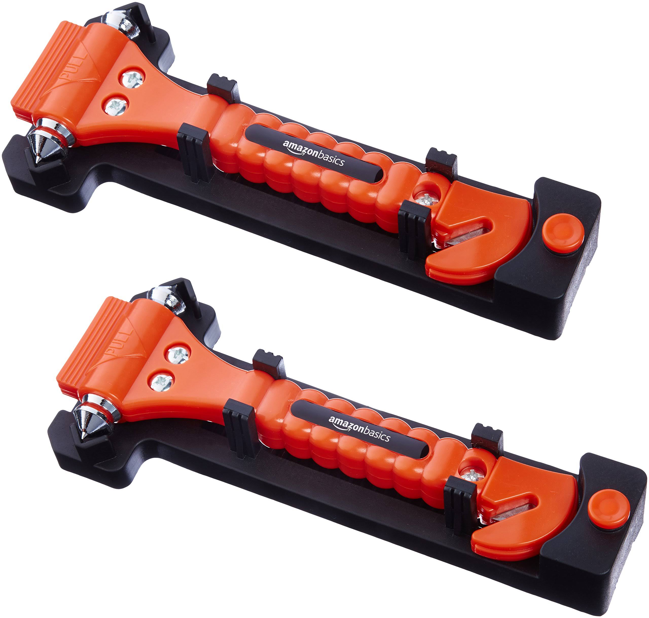AmazonBasics Emergency Seat Belt Cutter and Window Hammer - 2-Pack