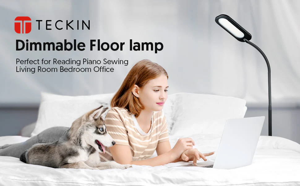 TECKIN Floor Lamp, Dimmable Black Lamp with 5 Color 4 Brightness and Adjustable Gooseneck Image 9