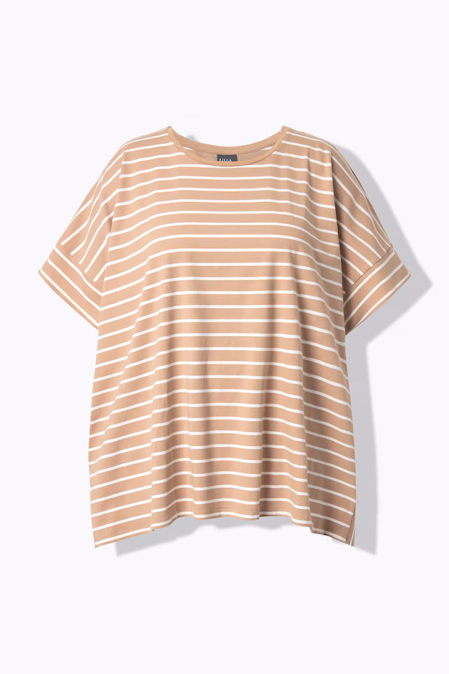 Striped Oversized Cap Sleeve Tee