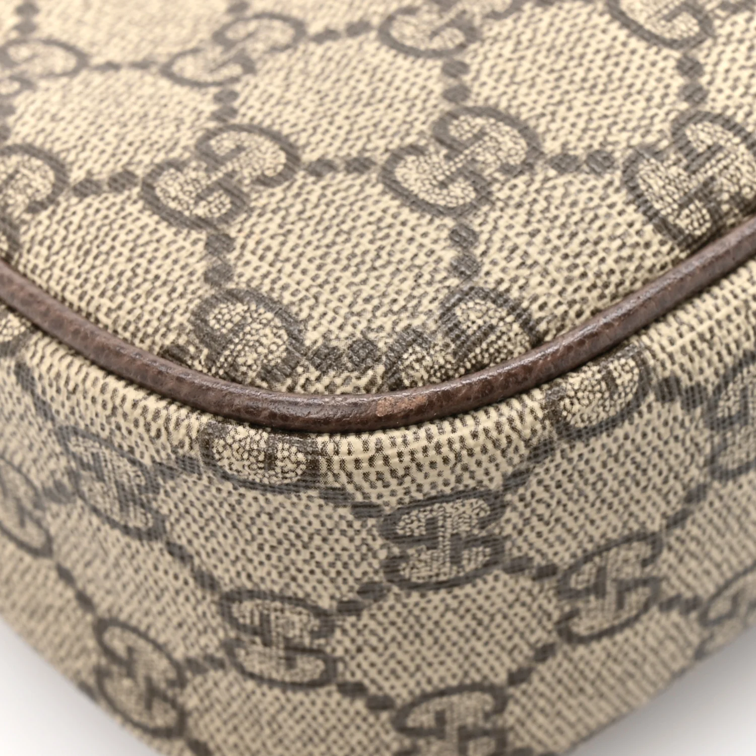 GG Supreme Monogram Textured Dollar Calfskin Web Small Ophidia GG Handbag Beige Ebony New Acero