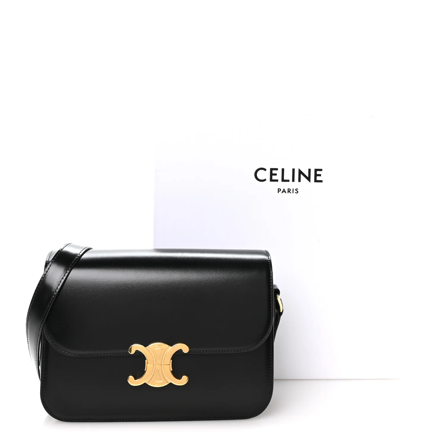 Shiny Calfskin Medium Triomphe Black