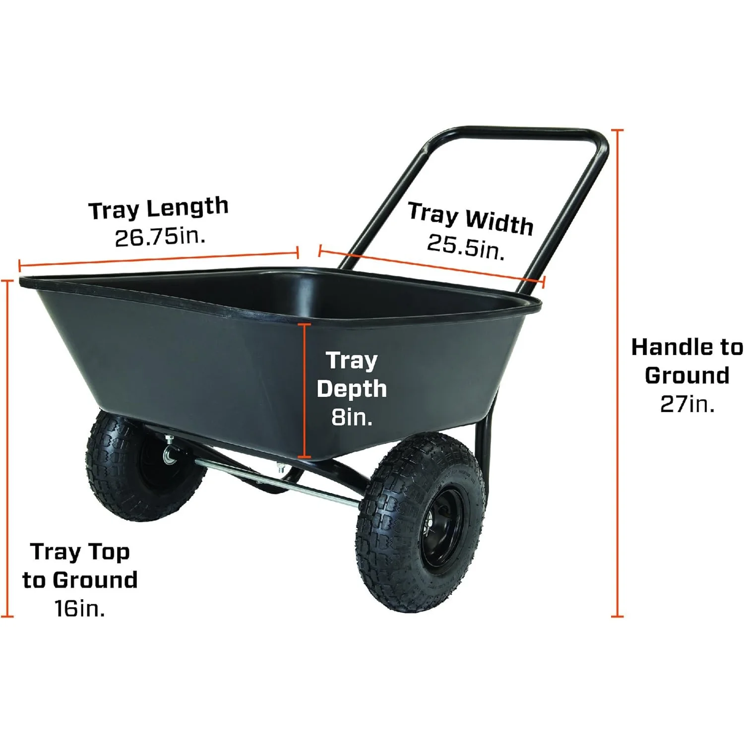 Barrow Dual - Wheel Residential Wheelbarrow Garden Cart