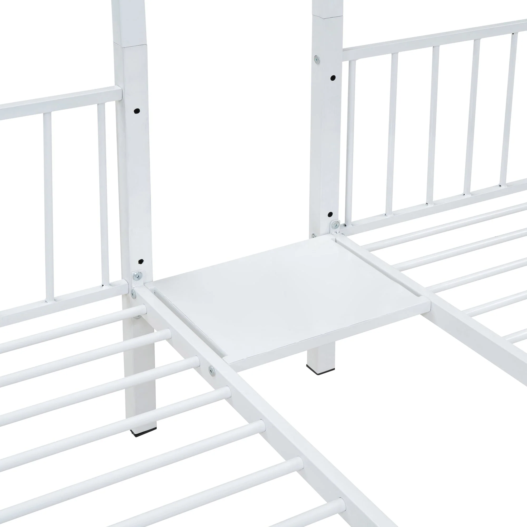 Bellemave Triple Bunk Bed with Stairs, Metal Full over Twin Twin Bunk Bed with Storage Drawers, Heavy Duty Bunk Bed for 3 Kids, Teens, Boys Girls (White) Image 8