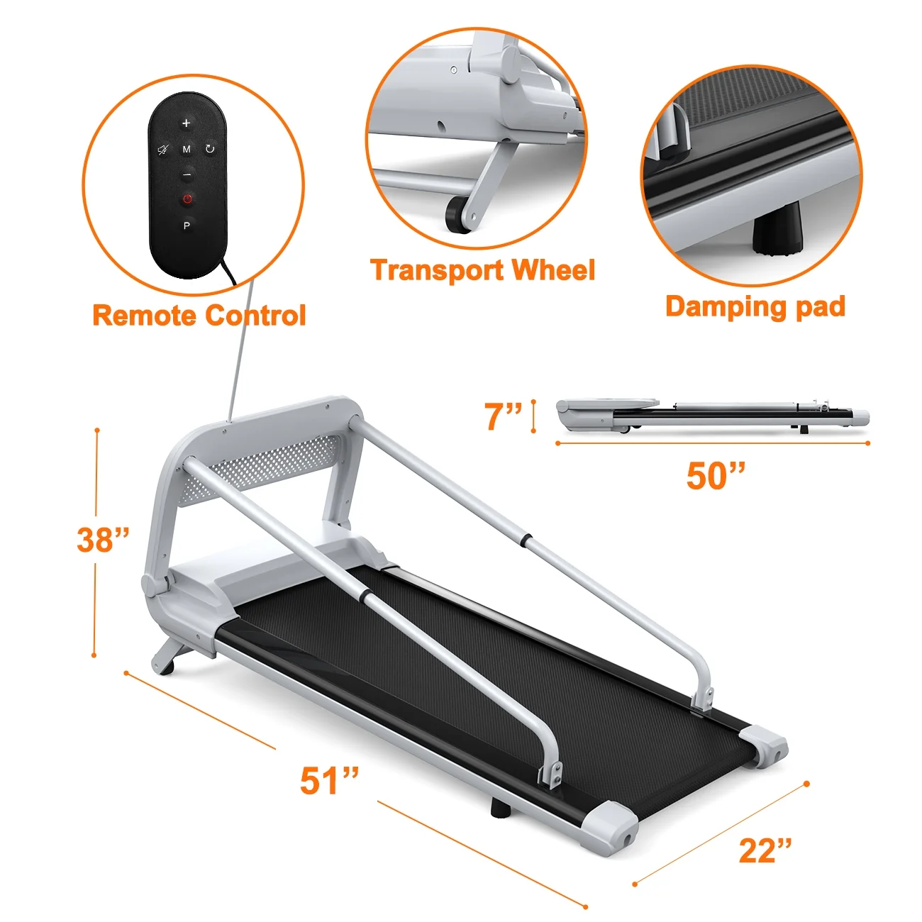 Dog Treadmill for Medium Small Dogs 265lbs Weight Capacity Pet Running Machine 2 in 1 Treadmill for Pet Fitness with Move Wheels and Remote Control(Off White) - Image 5