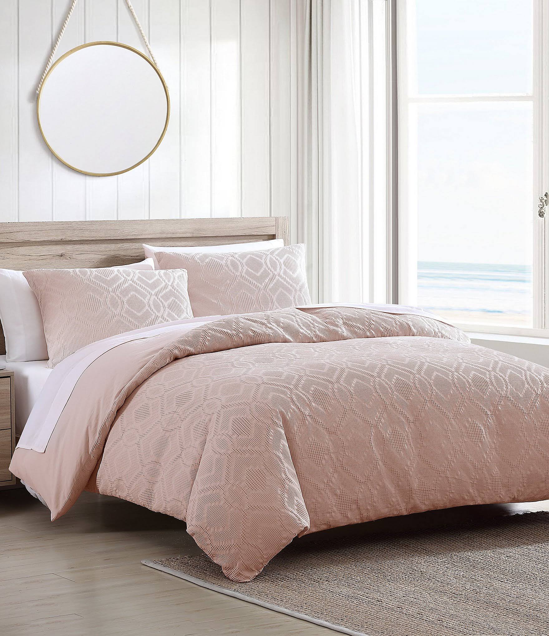 Tommy Bahama Textured Waffle Cotton Comforter Set - Orange - King