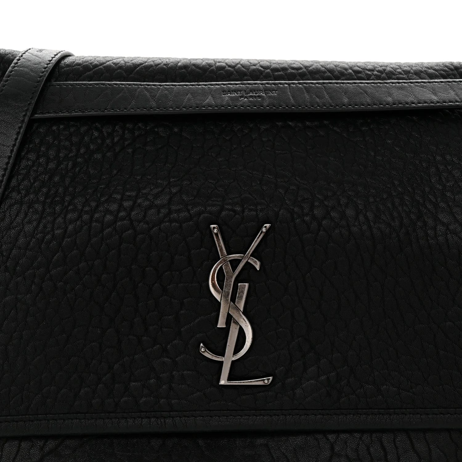 Grained Lambskin Monogram Large Niki Chain Satchel Black