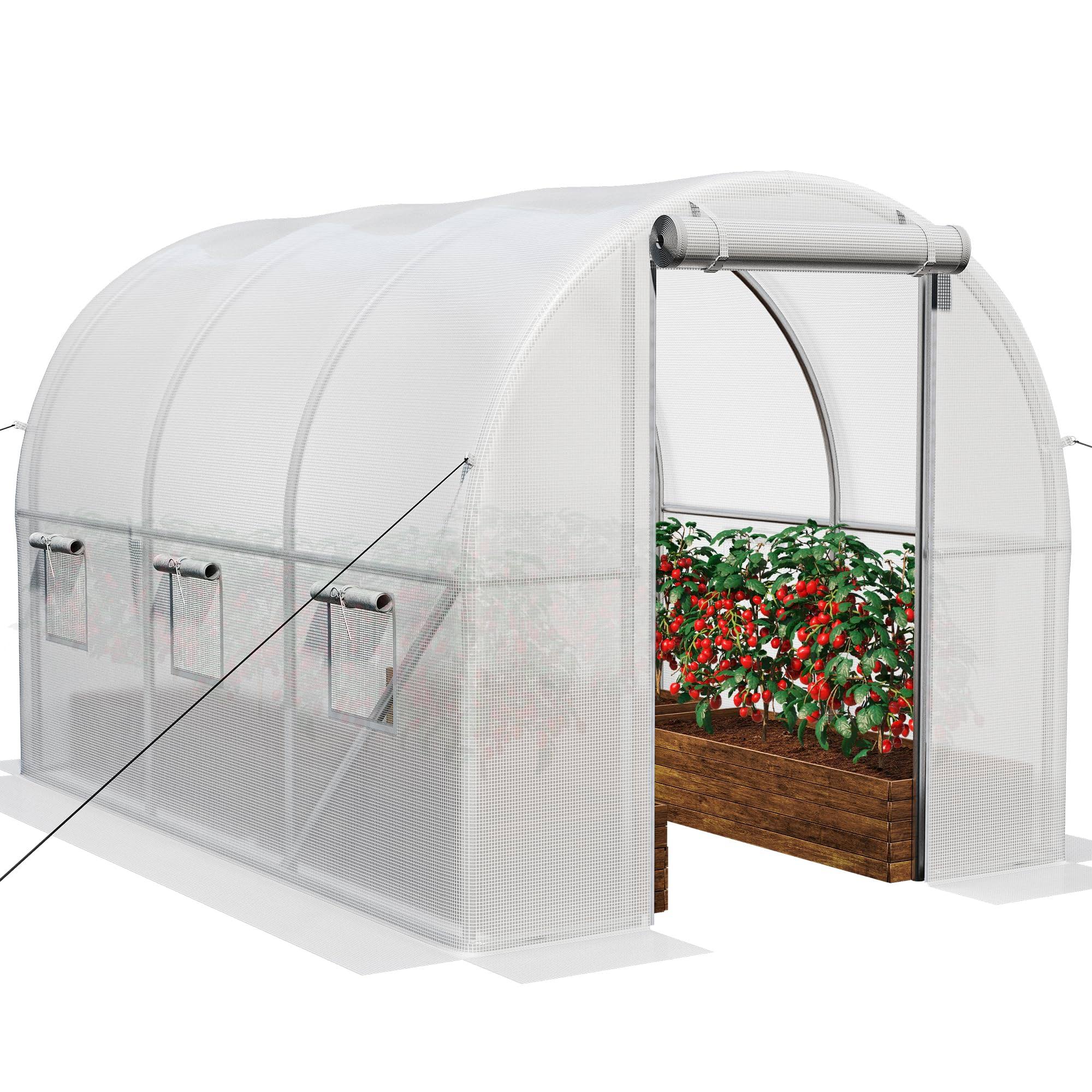 YITAHOME 10x6.5x6.5ft Greenhouses Large Walk-In Green House Heavy Duty Tunnel Green Houses Outdoor Portable Plant Gardening Upgraded Galvanized