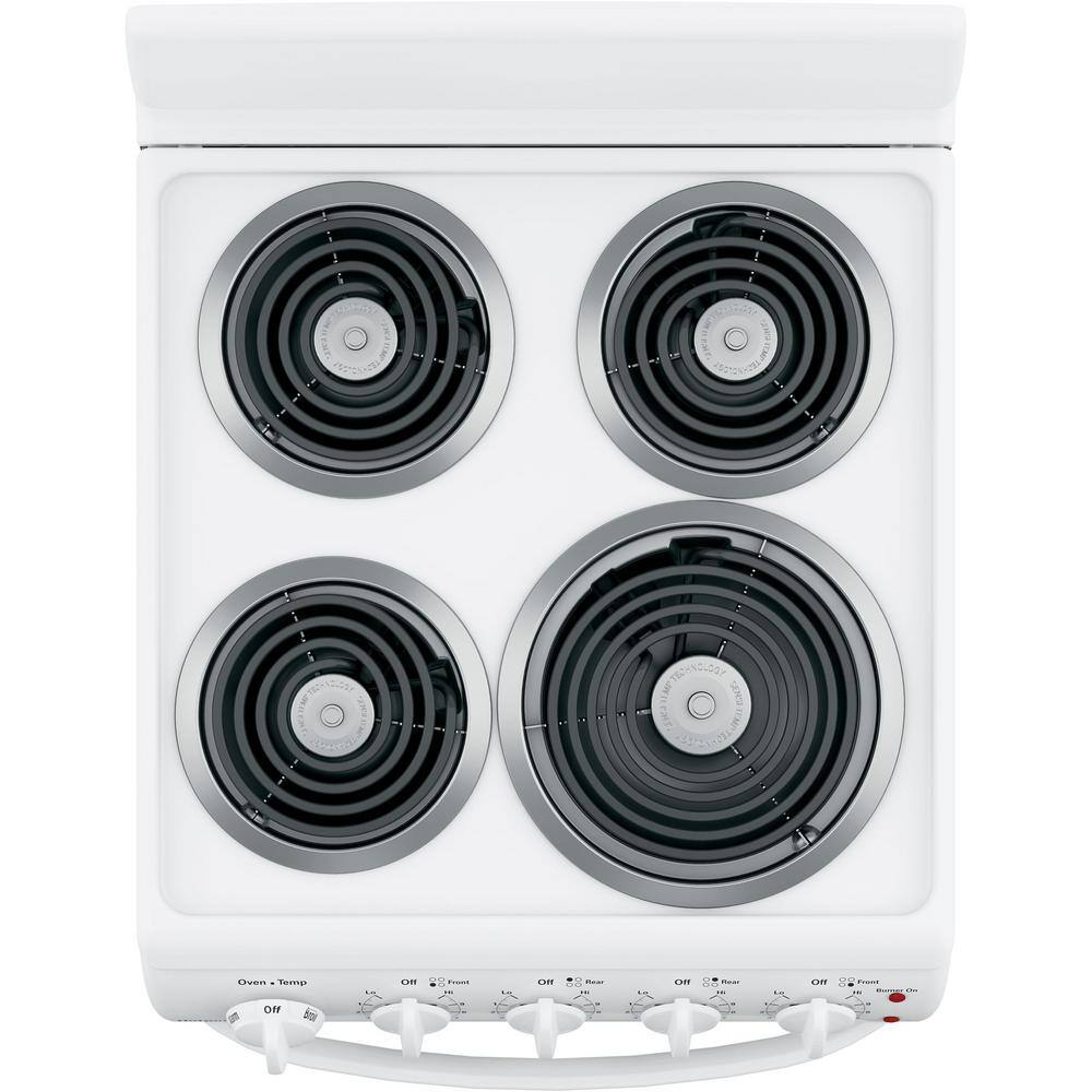 Cuisinière électrique autoportante blanche à 4 brûleurs de 51 cm (20 po)