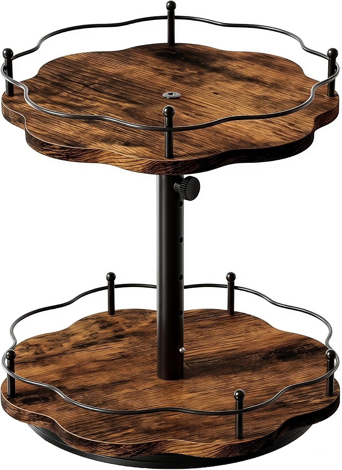 2 Tier Lazy Susan Turntable for Table Top, Cabinet, Corner, Kitchen