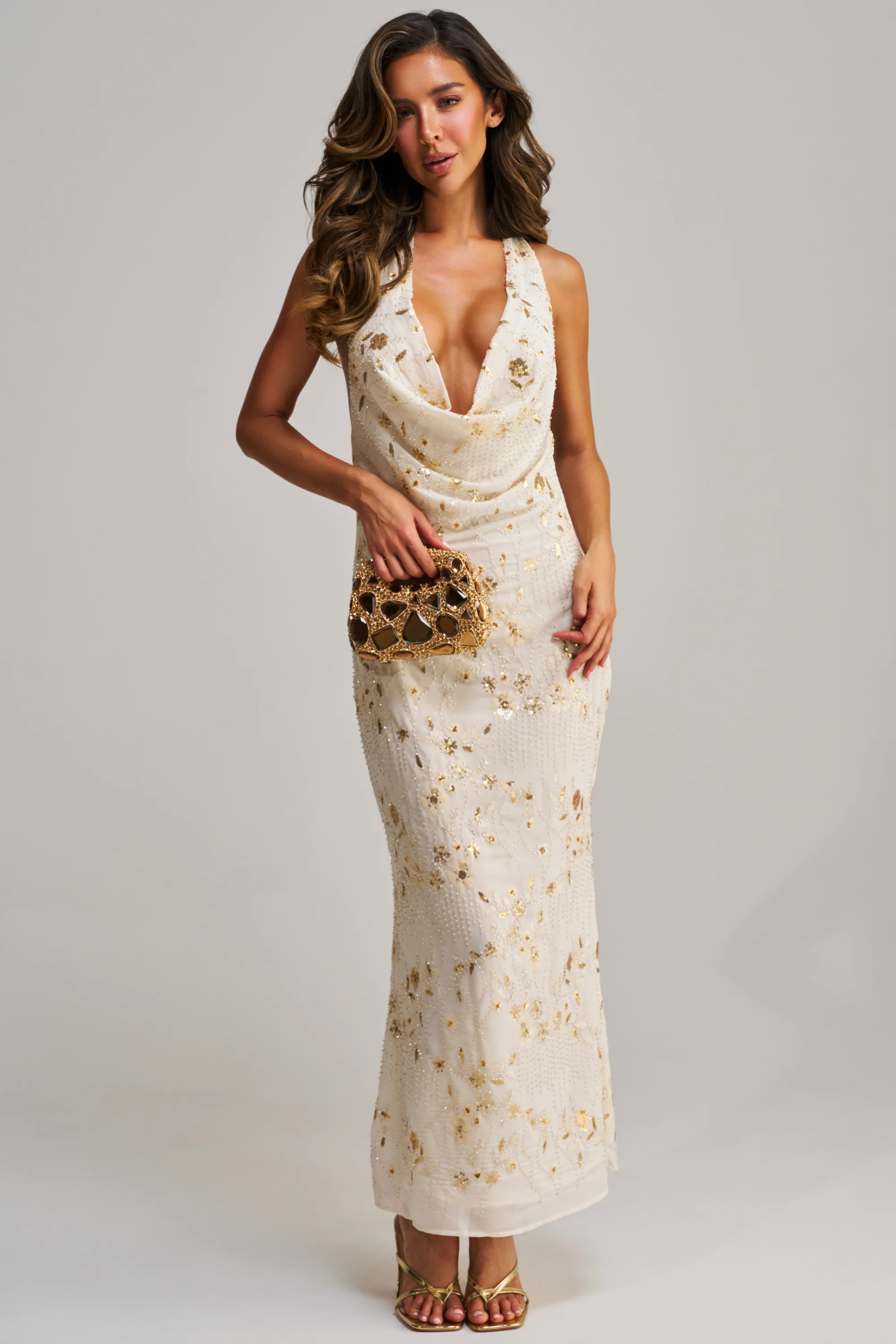MAKE ME BLUSH EMBELLISHED MAXI DRESS - Akira Store
