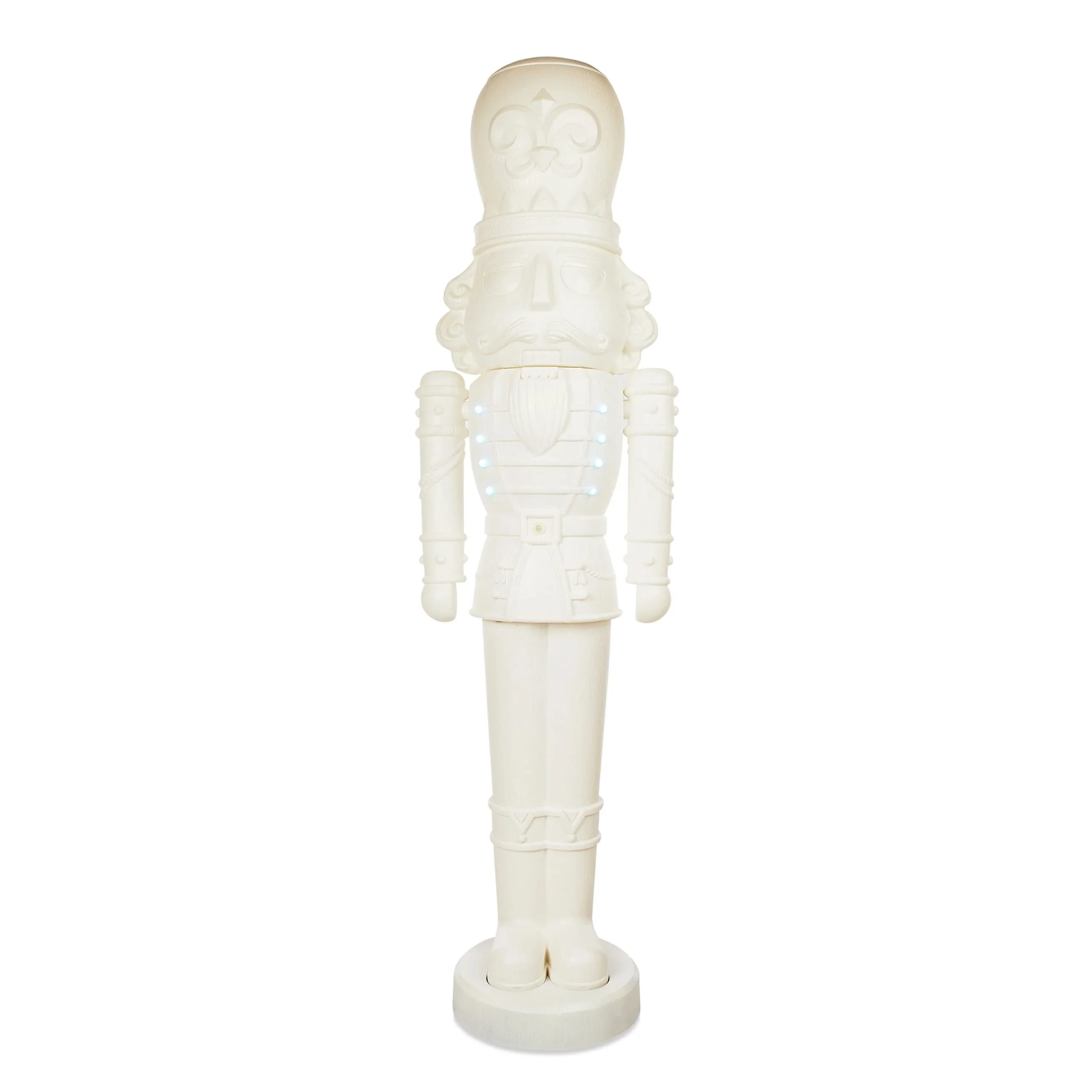 Holiday Time Animated White Nutcracker Blow Mold, 75-Inch, LED Lights & Music, Christmas Decoration