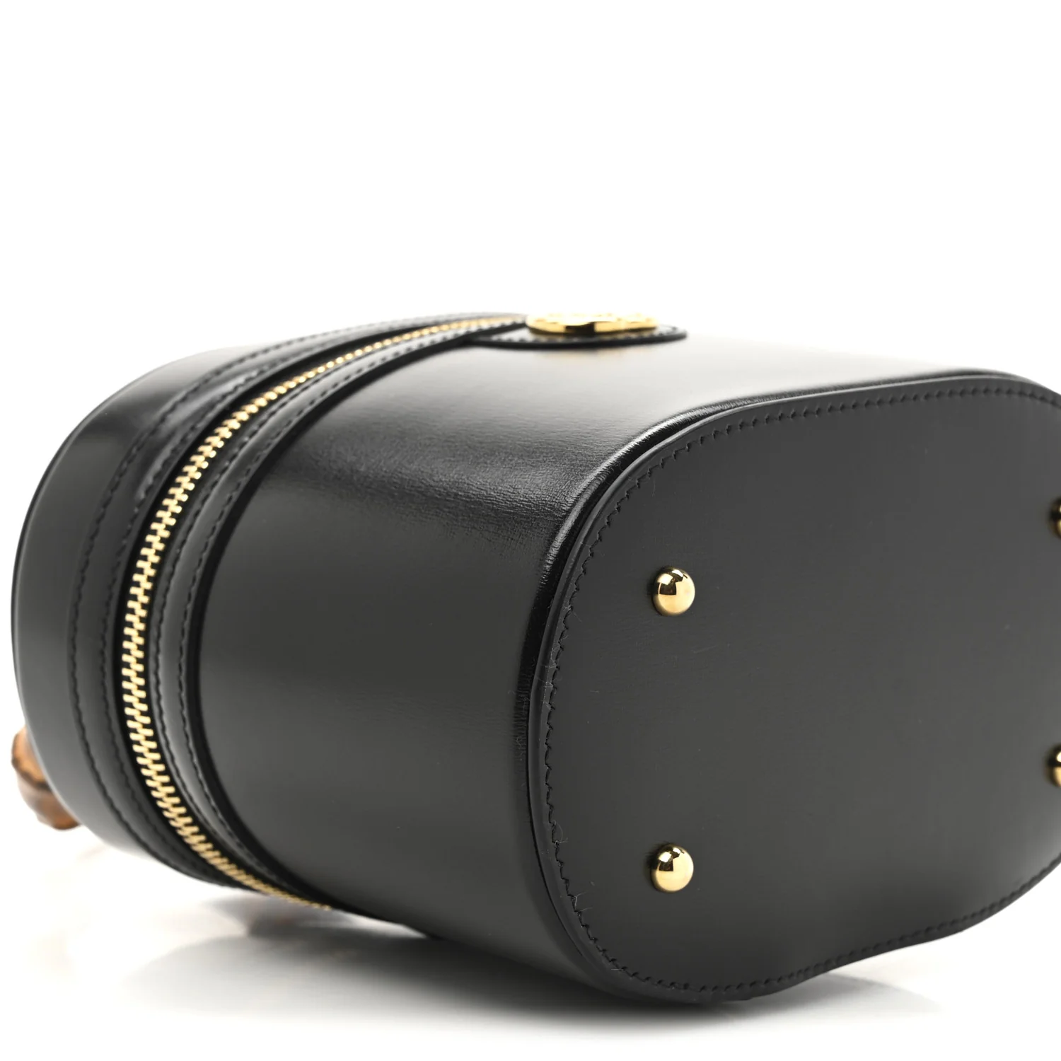 Calfskin Mini Bamboo Top Handle Shoulder Bag Black
