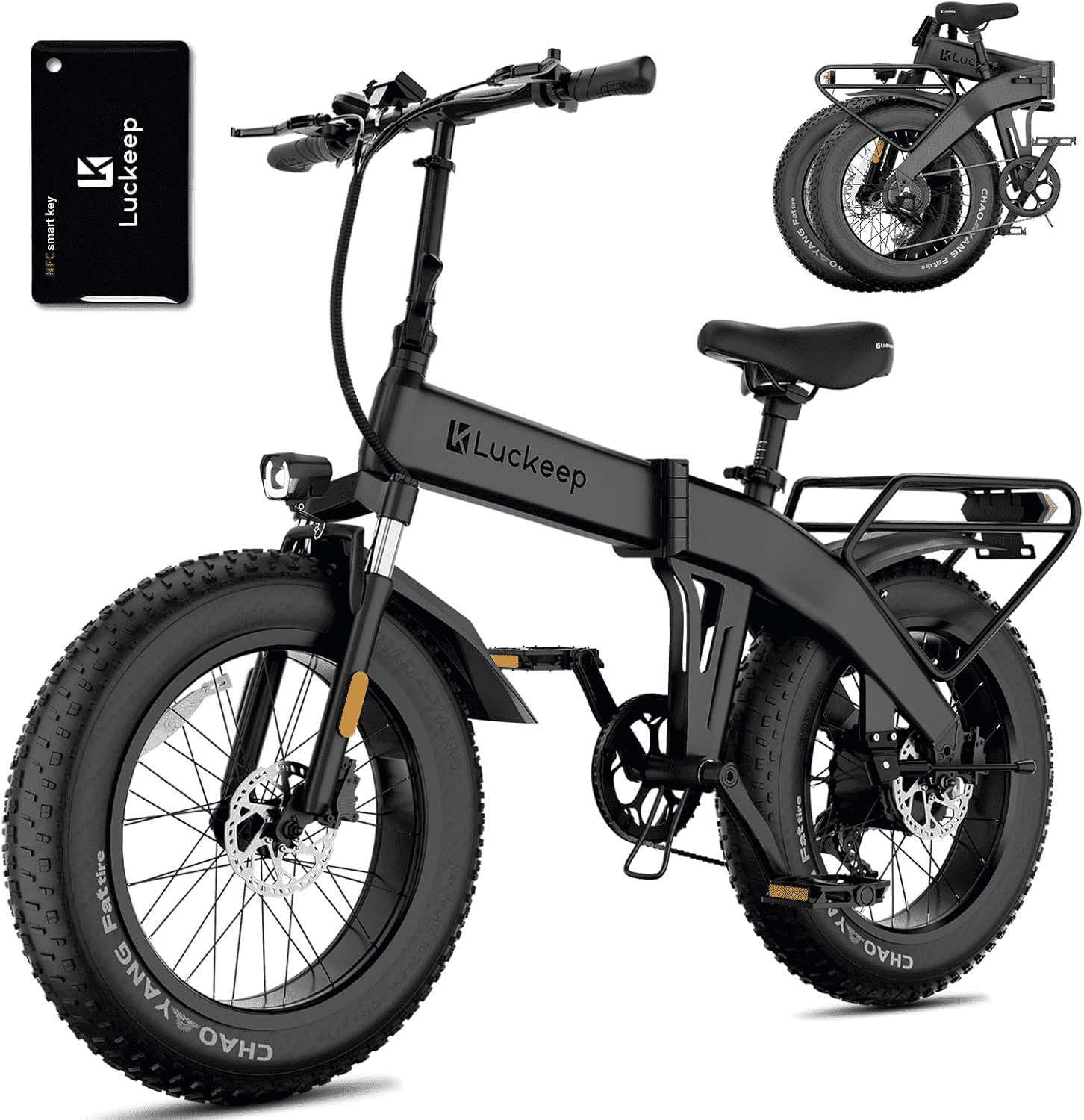 X1 Lite Foldable Electric Bike for Adults 1500W Peak Motor,720WH Removable Battery,28MPH 60 Miles Long Range,20"*4" Fat Tire All Terrain E bike with Front Suspension,Mountain Electric Bicycle(X1Lite Gray) Image 9