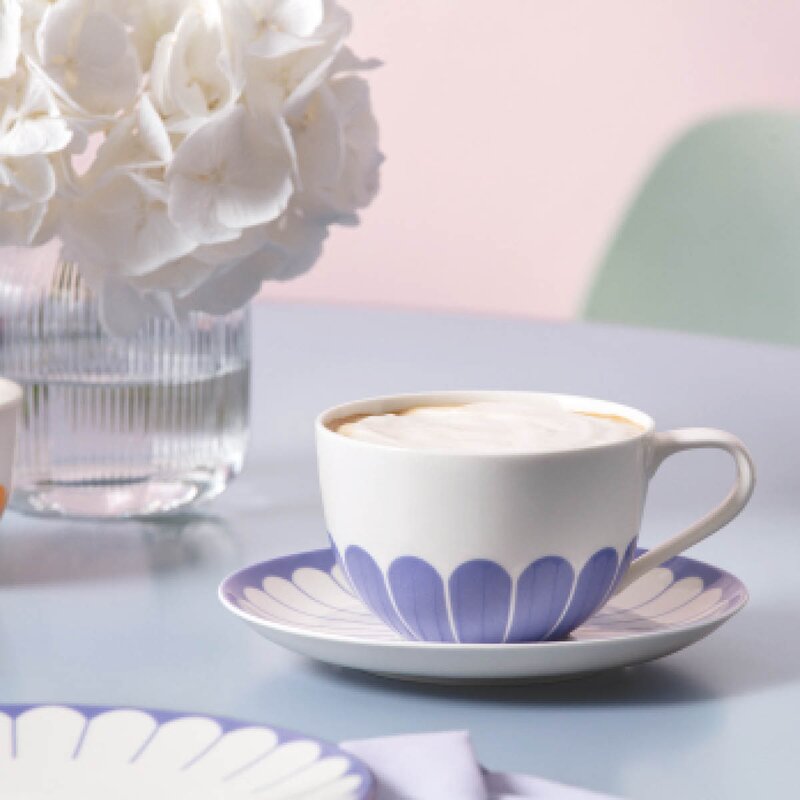 Fleur bleu fat til cappuccinokopp 17,5 cm blå
