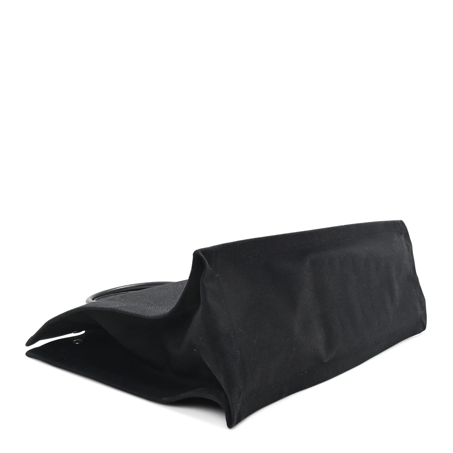 Linen Calfskin Rive Gauche Tote Black