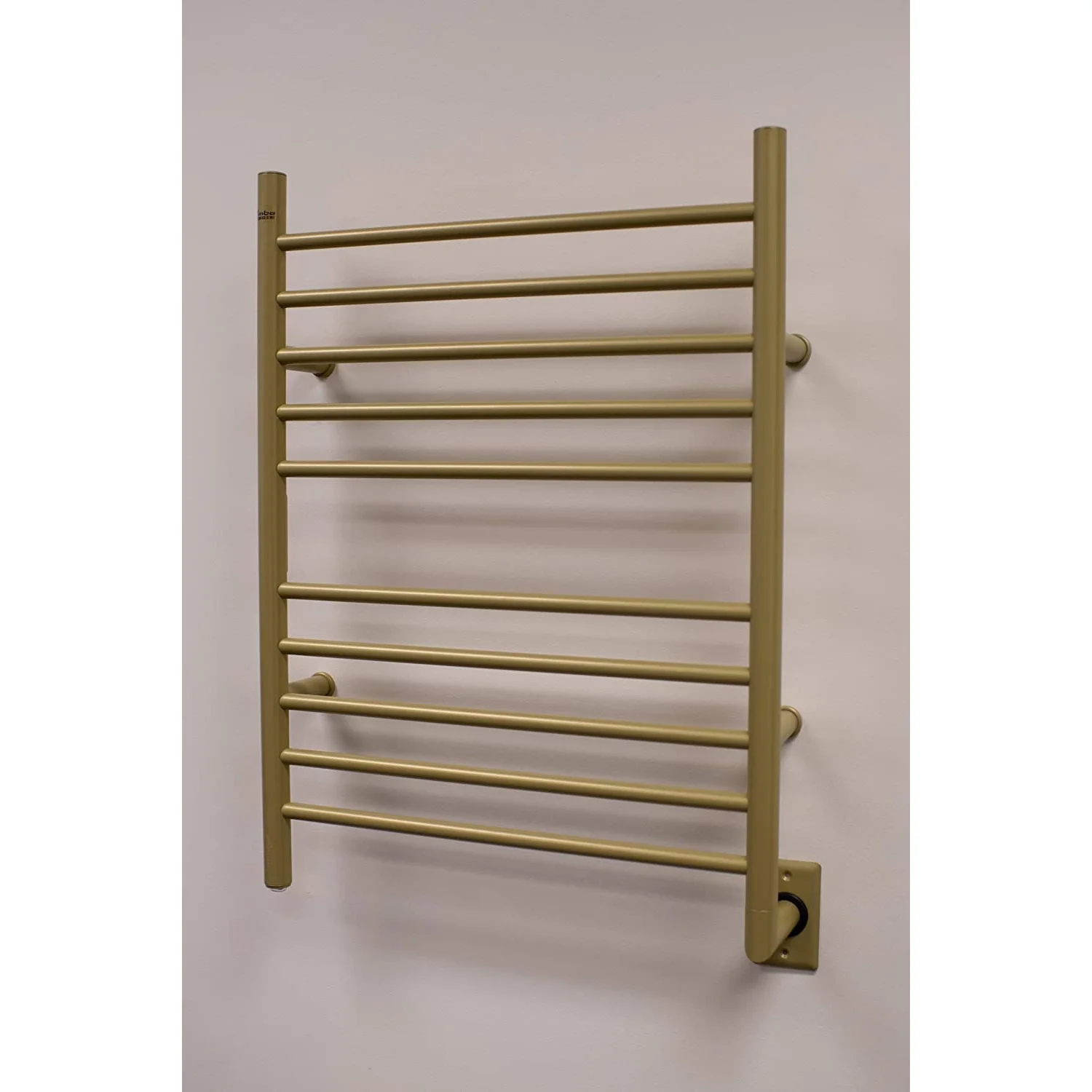 Amba Products 33.5" Gold Hardwired Straight 10 Polished Bar Towel Warmer