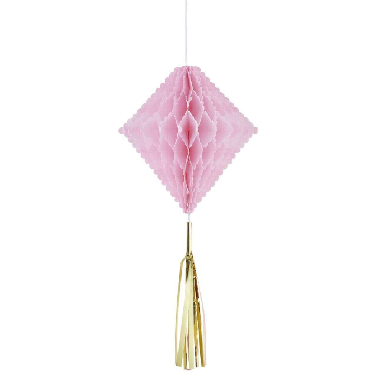 Suspension en papier rose de forme géométrique x 3