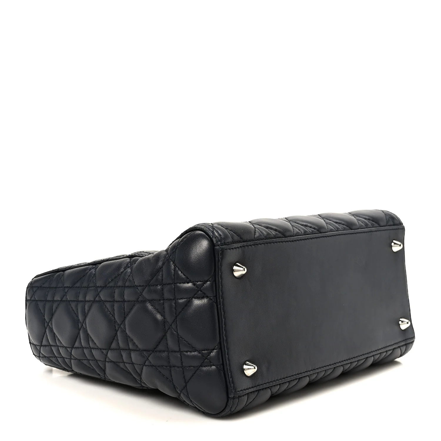Lambskin Cannage Medium Lady Dior Navy Blue