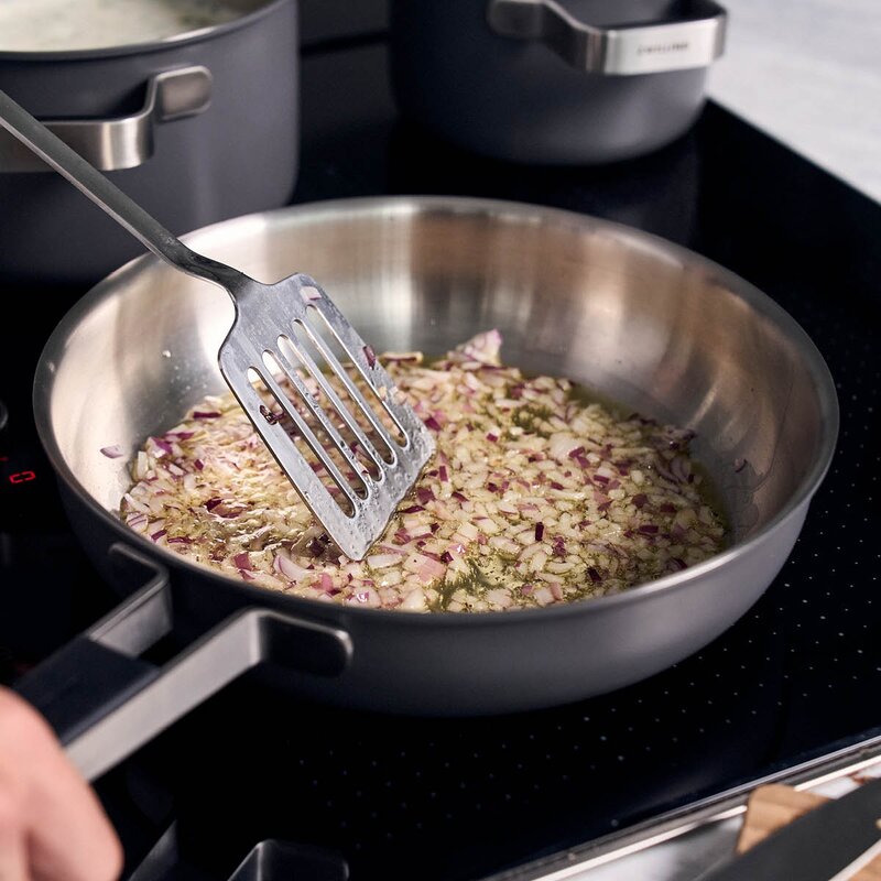 Pure stekepanne 24 cm rustfritt stål/keramisk non-stick grå