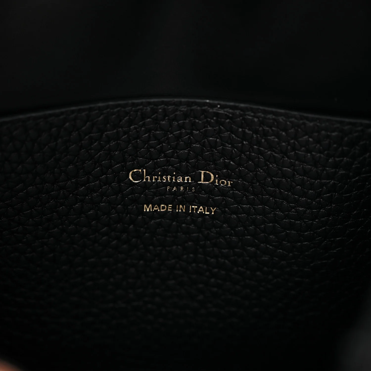 Calfskin Medium Signature Bucket Bag Black