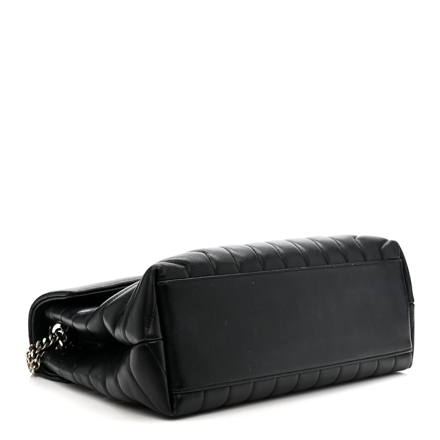 Calfskin Y Quilted Monogram Medium Loulou Chain Satchel Black
