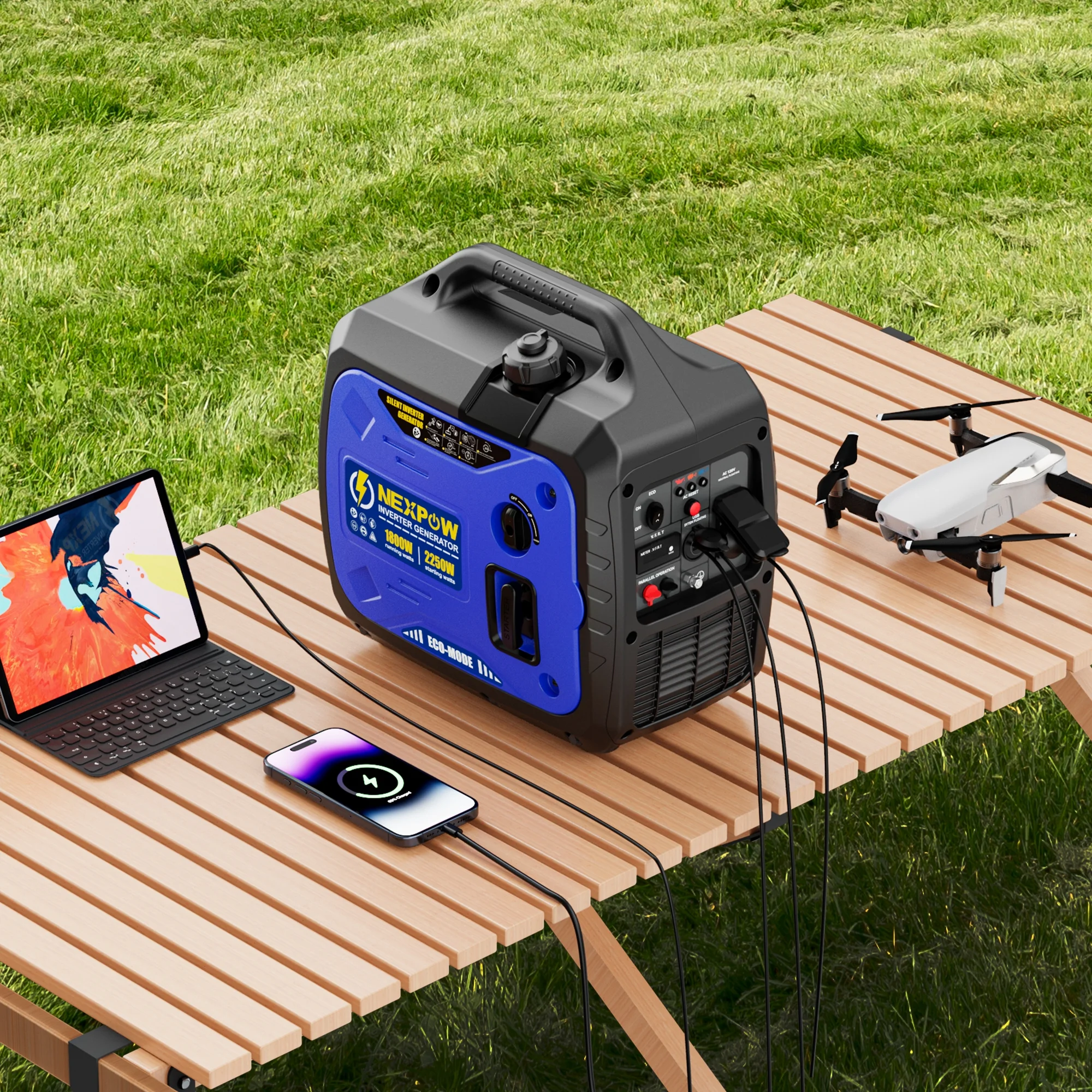2250W Portable Inverter Generator, Gasoline Power Quiet Lightweight for Backup Home Camping, Eco-Mode Feature, Parallel Capability, EPA Compliant(2250 W) - Image 10
