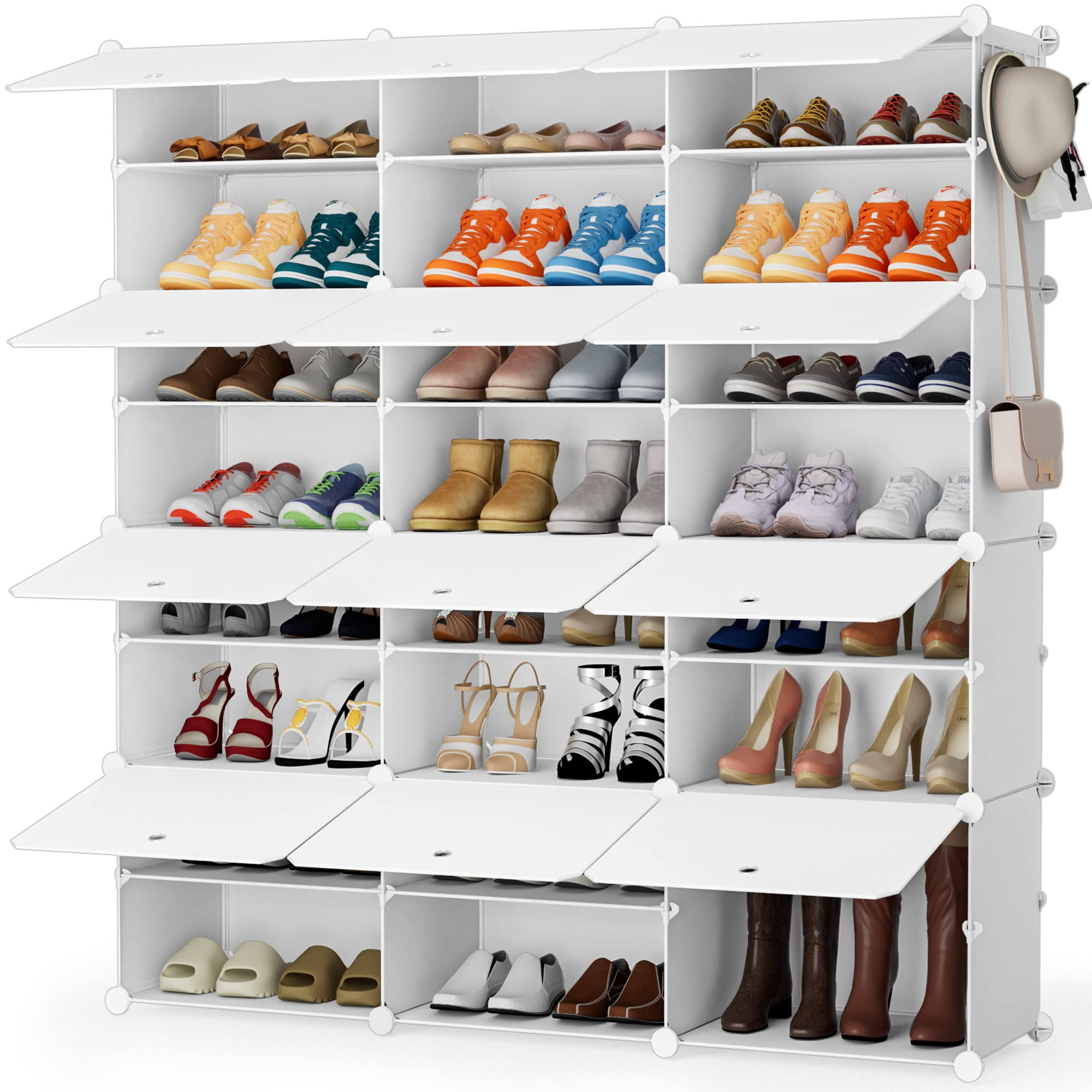 HOMIDEC Shoe Storage Cabinet, 48 Pairs Shoe Organizer 3 by 8 Tier Shoe Rack