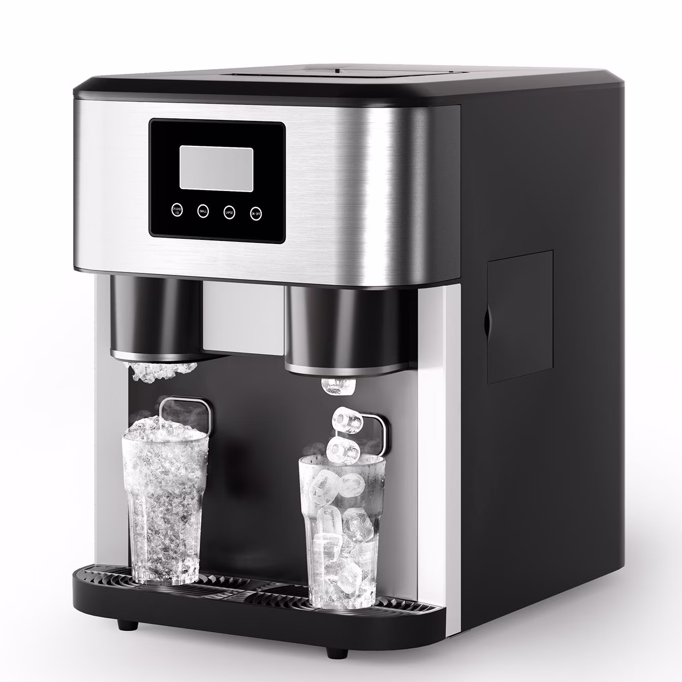 40Lbs/24H Countertop Ice Maker Machine,3 in 1 Ice Maker with Water Dispenser,Crushed Ice,Black(40 lbs)