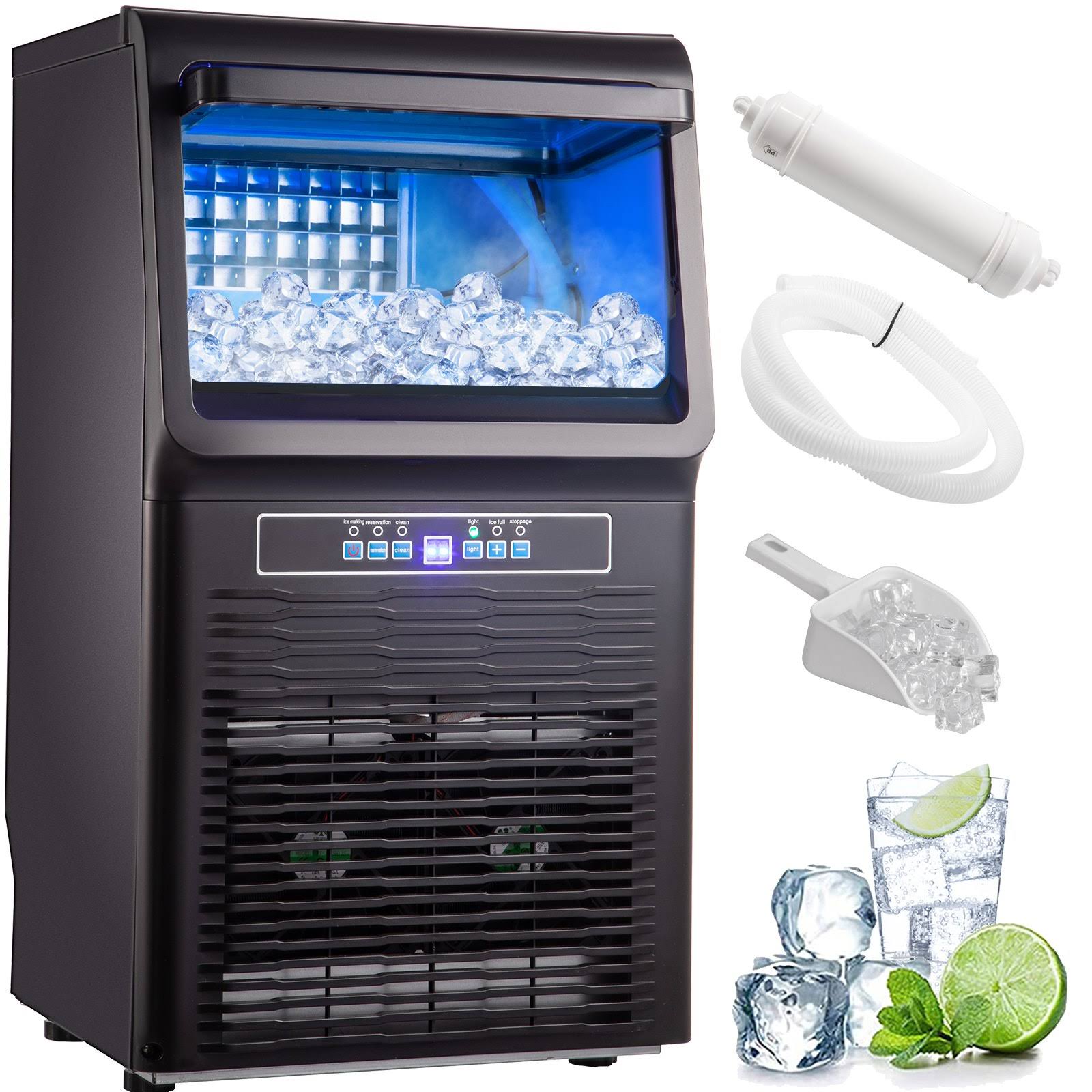VEVOR 110V Countertop Ice Maker 70LB/24H, 350W Automatic Portable Ice Machine with 11lb Storage, 36pcs per Tray, Auto Operation