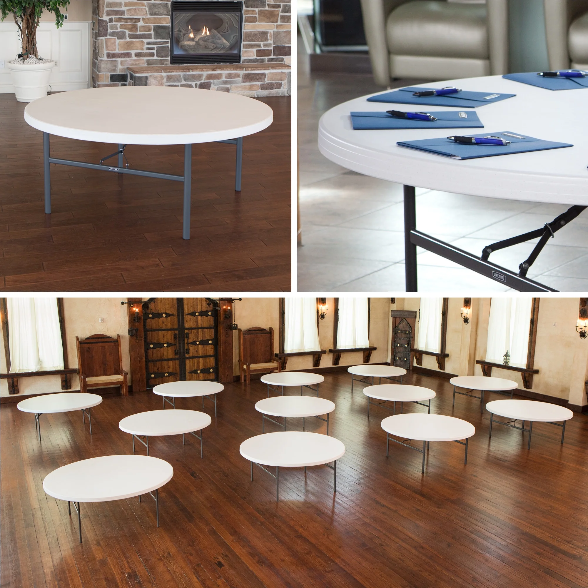 72-Inch Round Table. White Granite 12 Pk (Commercial) 82673 - Image 7