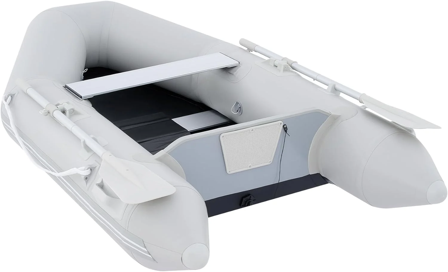 Bateau pneumatique de 2,3 m (7,5 pi), annexe de sport pour 2 personnes (300 kg/660 lb) avec pompe, rames en aluminium et plancher, kayak gonflable robuste pour adultes