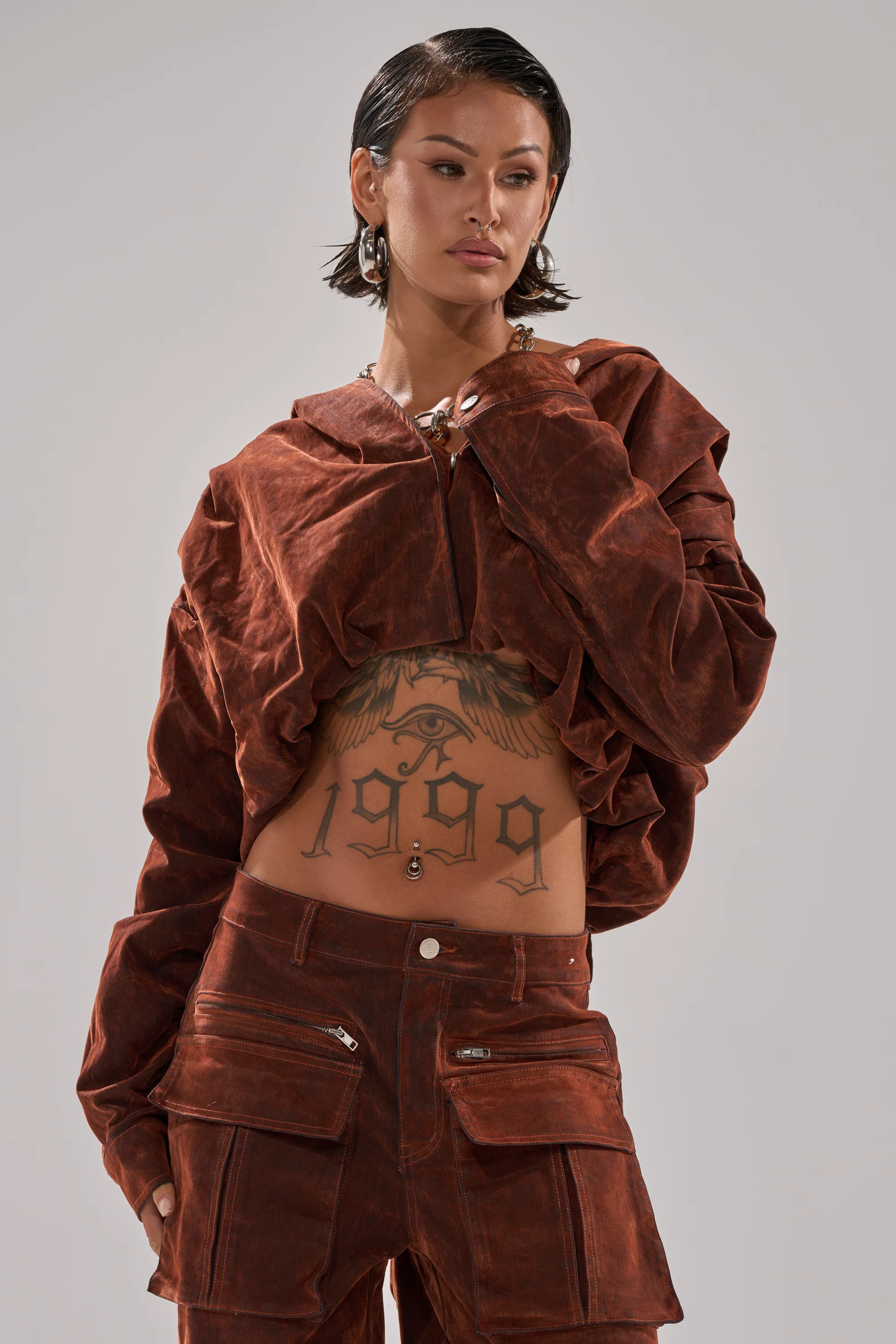 THINK ABOUT YOU ALL THE TIME VELVET DENIM LONG SLEEVE TOP - Akira Store