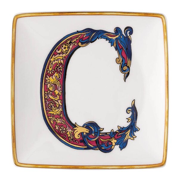 Alphabet skål 12 cm kvadratisk C