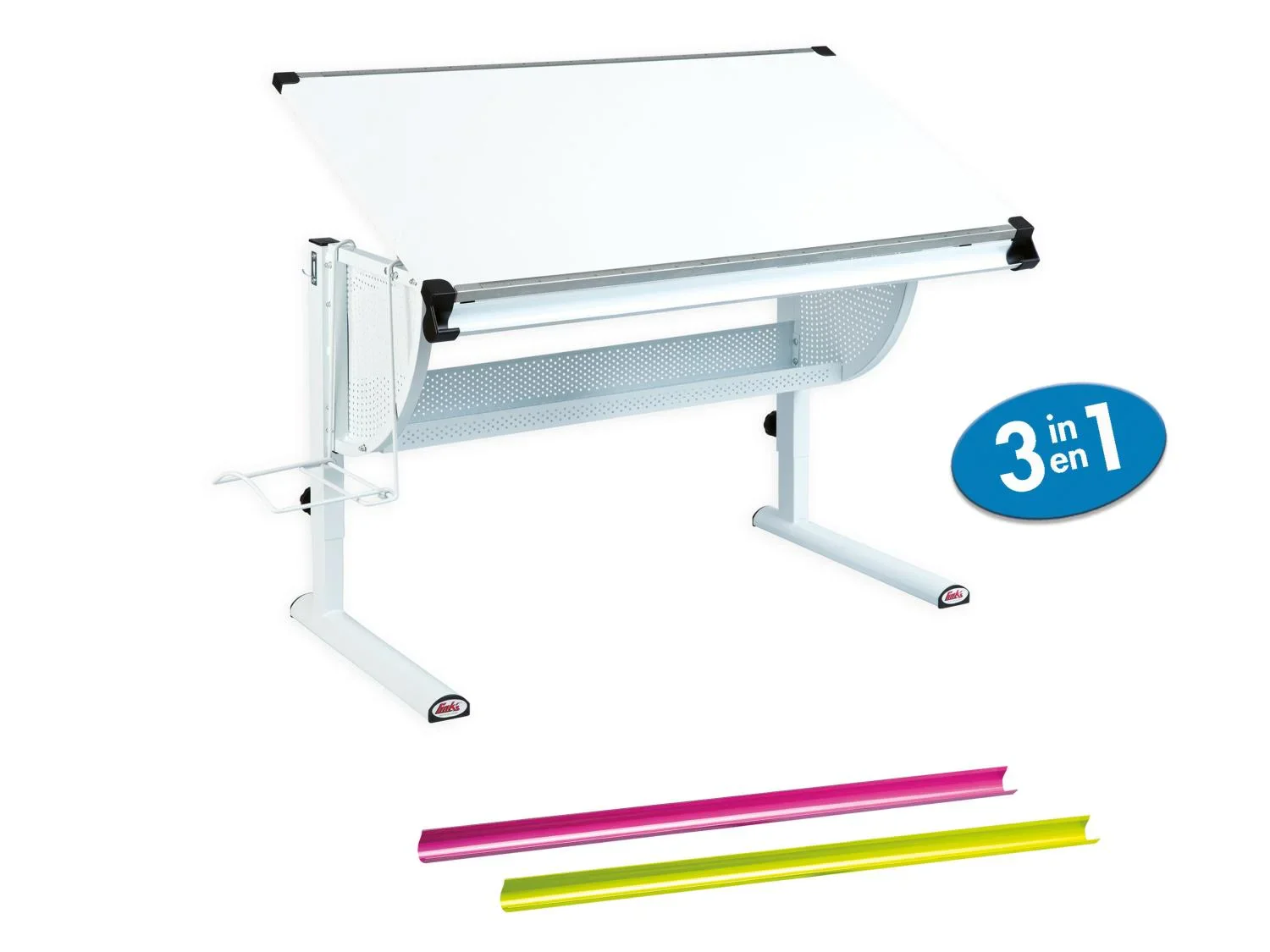 Inter Link Bureau Matts 3 en 1, 118 x 63-93 x 73 cm, blanc