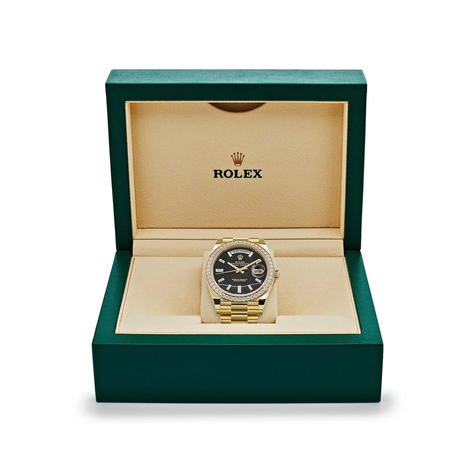 [Super Clone]RLX Day-Date 40mm Black Onyx Dial 228348RBR-0039