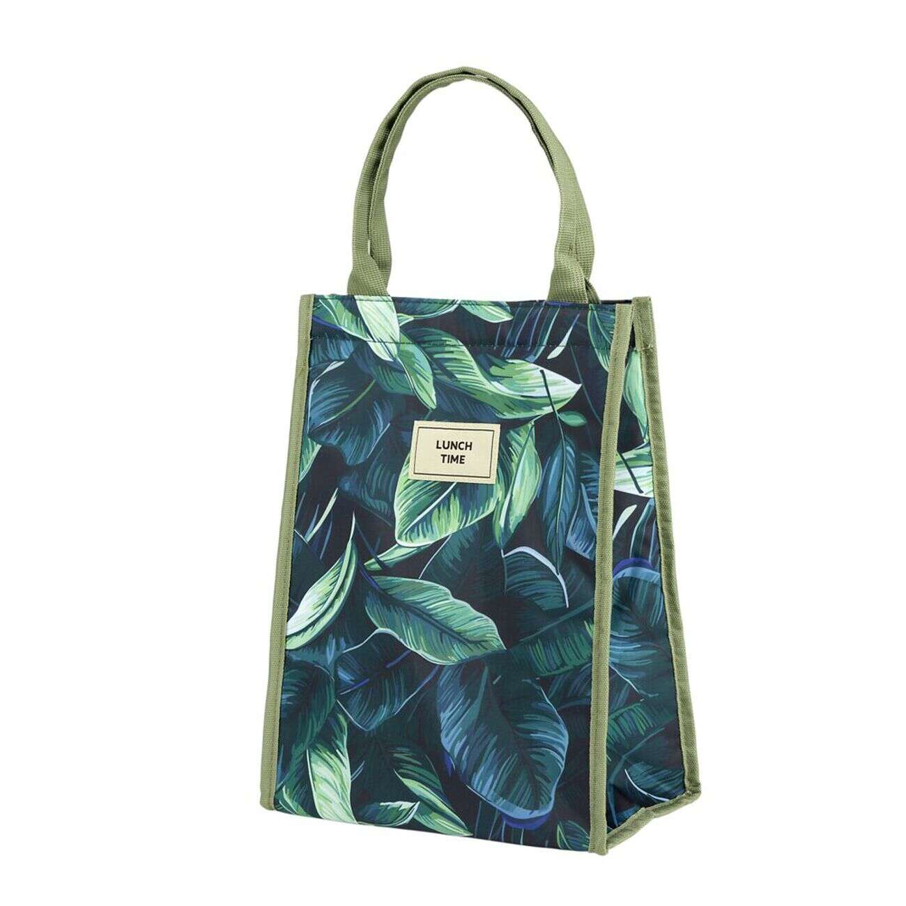 Sac isotherme 13L motif feuillage exotique vert 24x15xH33cm