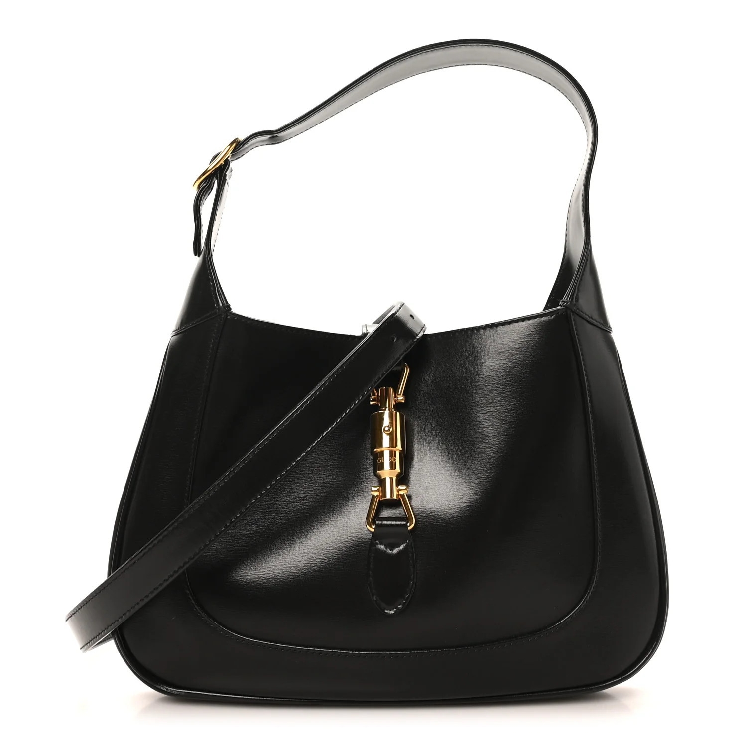 Boarded Dyana Lux Calfskin Small Jackie 1961 Hobo Black