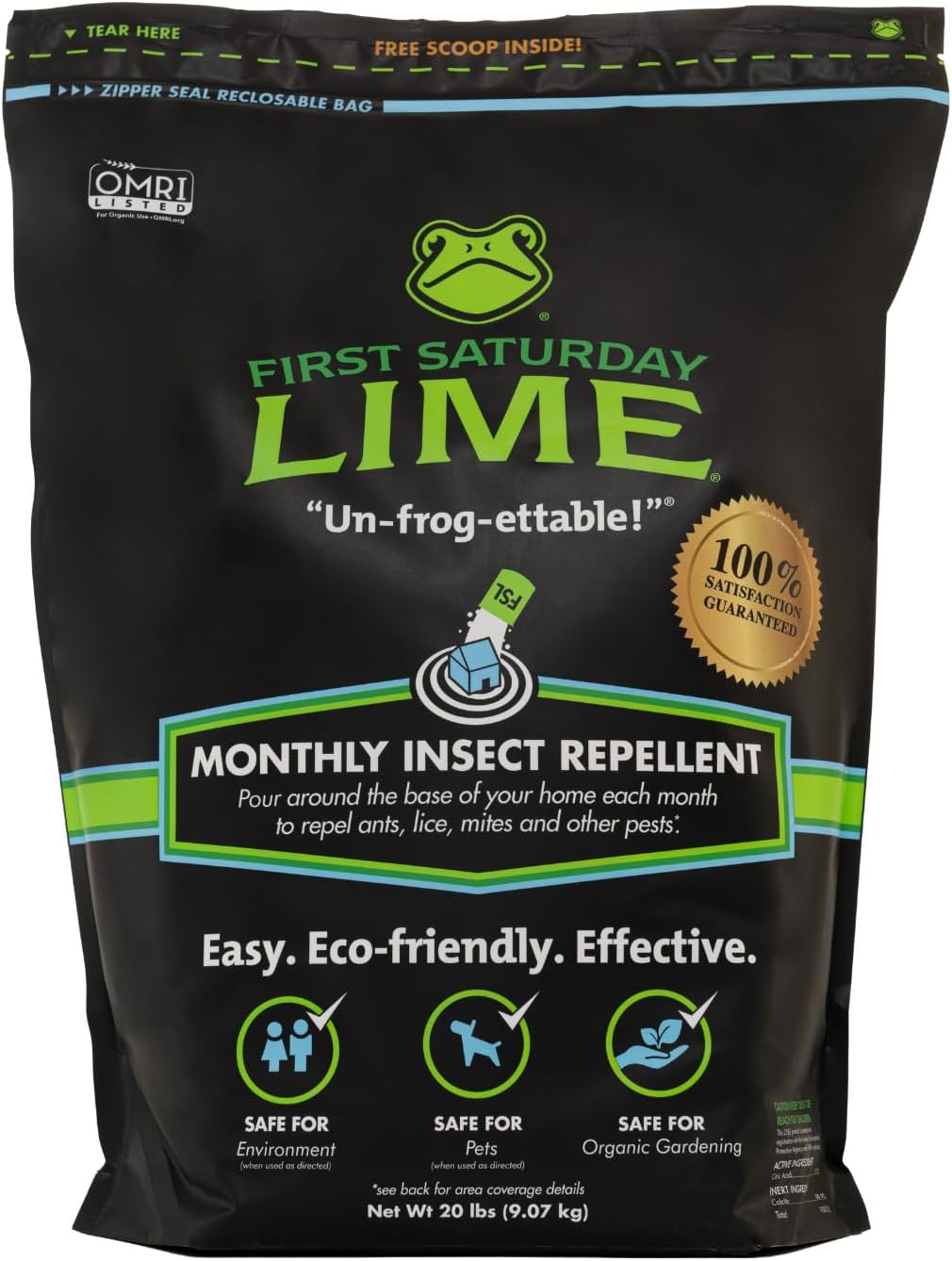 First Saturday Lime Insect Repellent 20LB| Natural Repellent for Outdoors