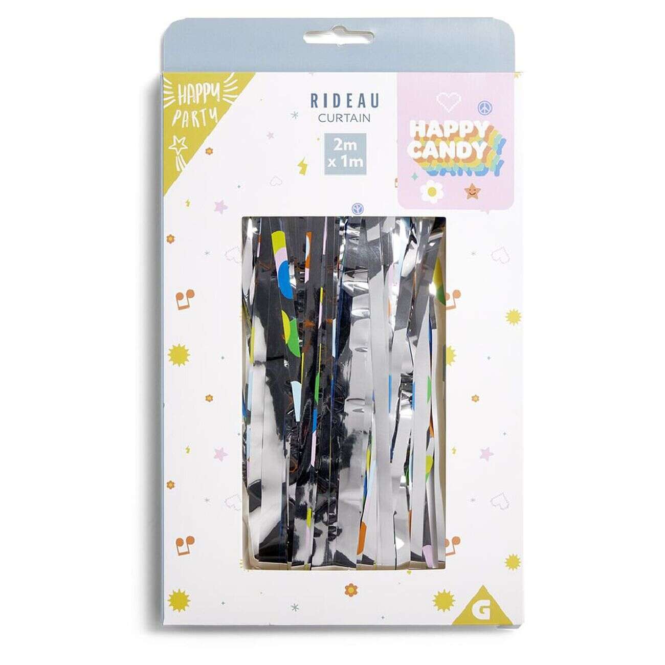 Rideau de porte anniversaire aluminium thème candy 1x2m