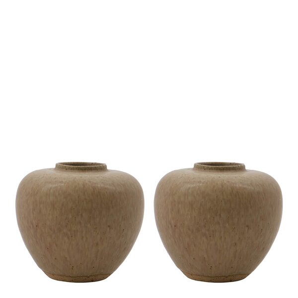 Tino vase 9x9,5 cm 2 stk beige