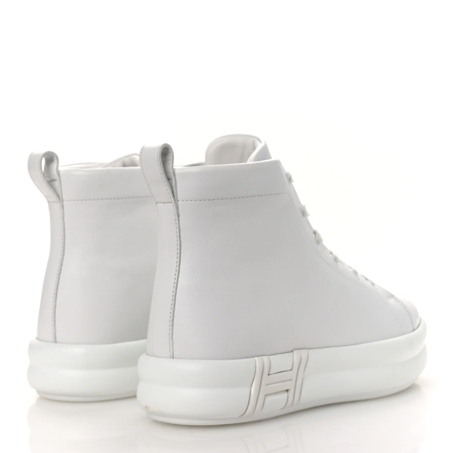 Calfskin Womens Happiness High Top Sneakers 36.5 White