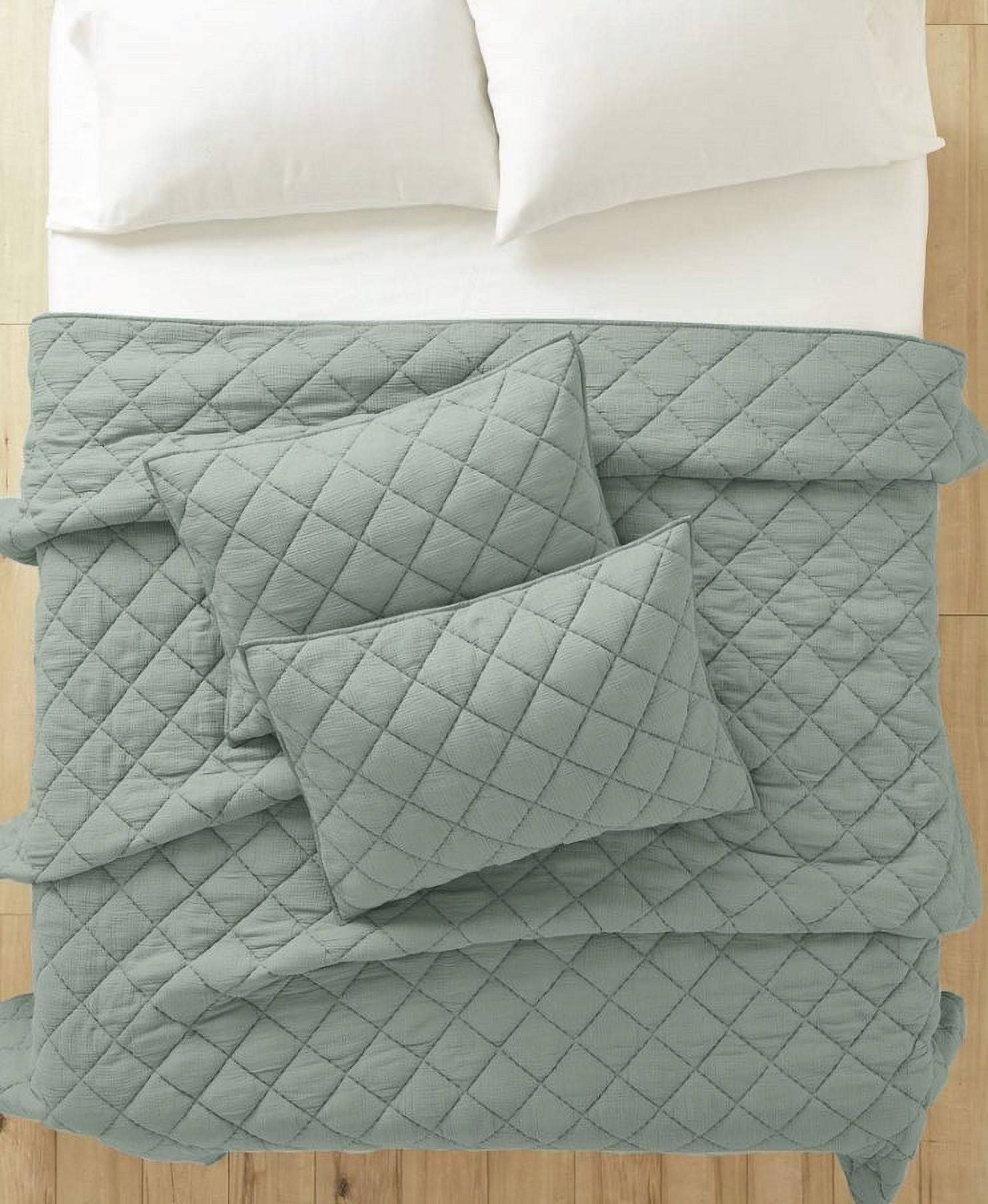 Better Homes & Gardens Standard Sham Diamond Gauze Quilt - Sage - 2 ct