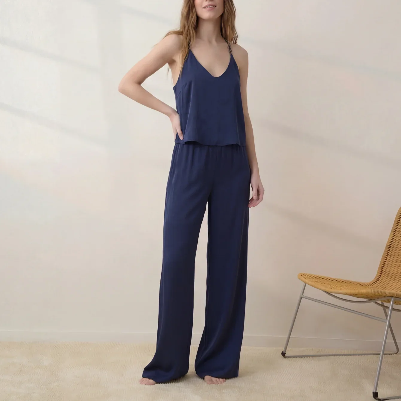 Washable Silk Bias Cami Pant Set