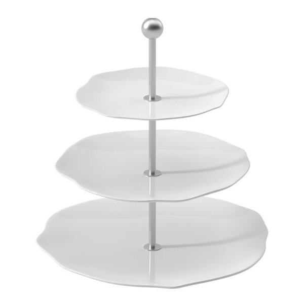 Pura kakefat med 3-etasjer 27 cm hvit