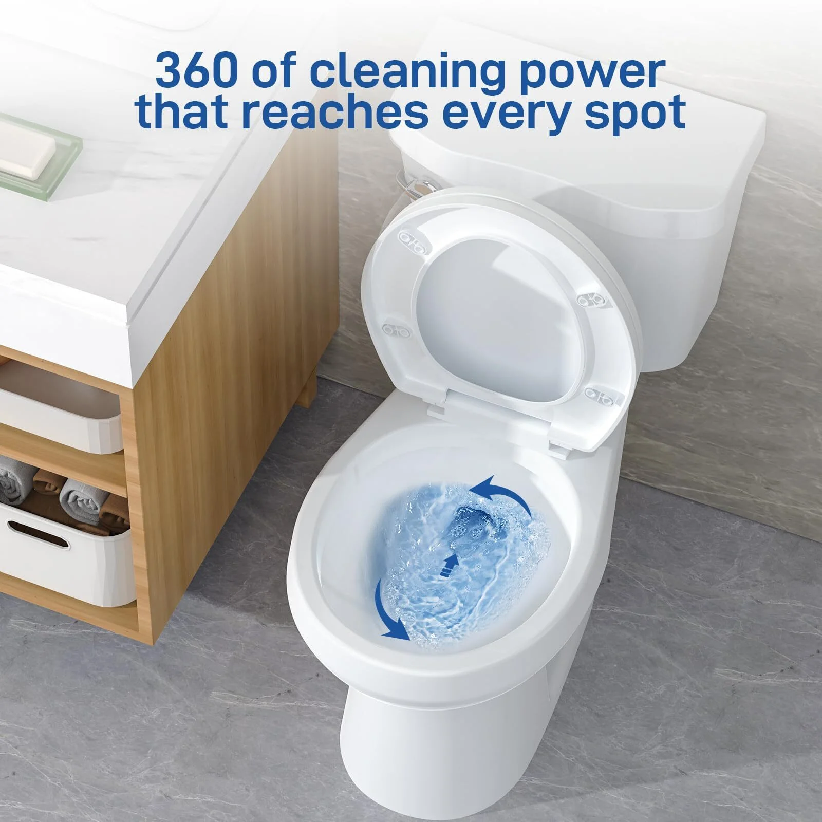 Two-Piece Elongated 1.28 GPF Siphonic Flush Toilet with Soft Close Seat, Universal Height ADA Cotton White (Toilet Seat Included)(Elongated+19") - Image 10