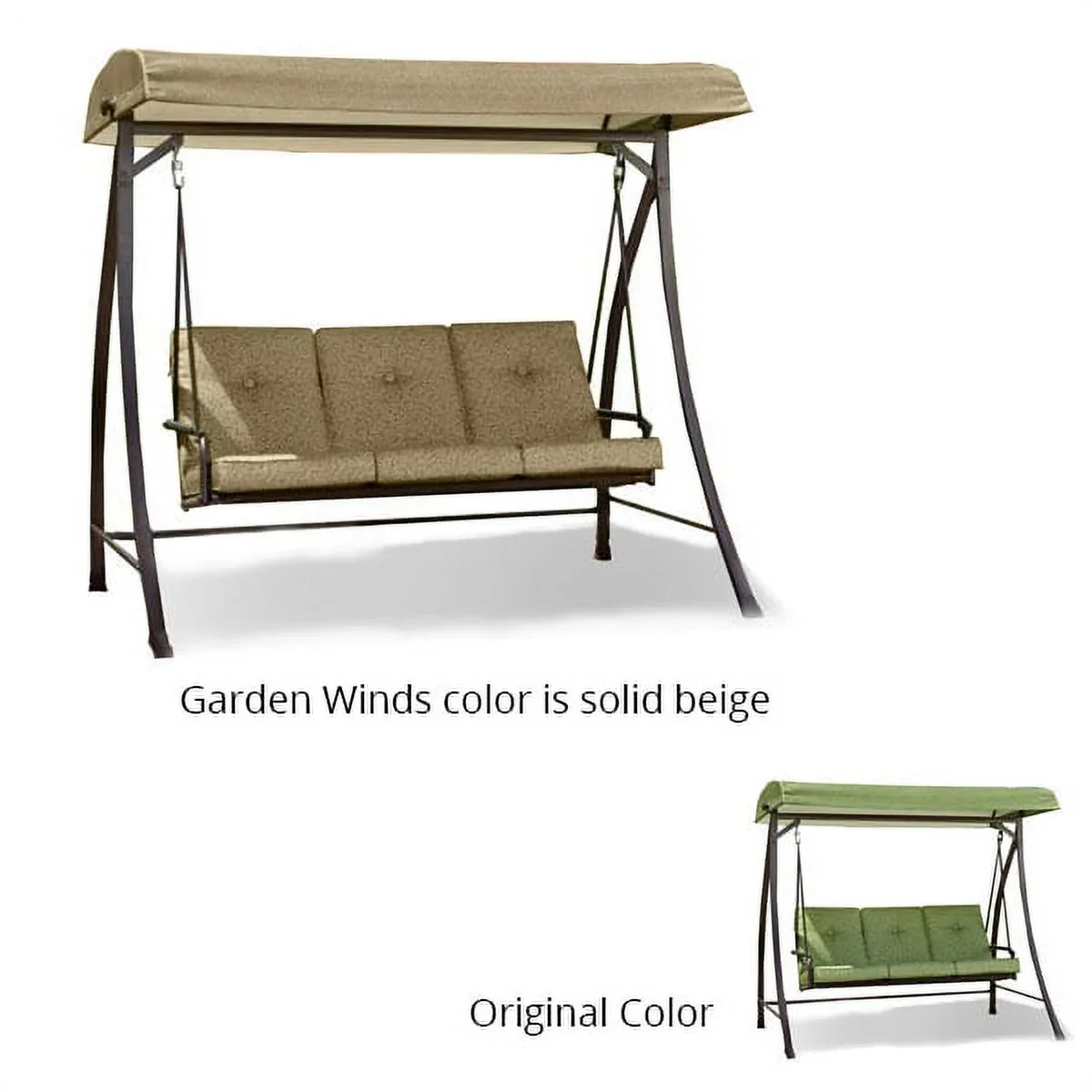 Garden Winds Replacement Canopy Top for RUS422WWM Swing- REPLACEMENT CANOPY TOP COVER ONLY - METAL FRAME NOT INCLUDED