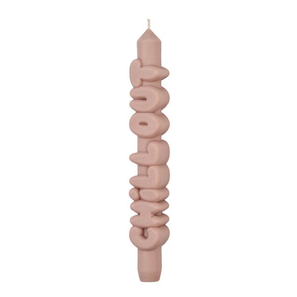 3D kronelys 23 cm CHILL OUT krem